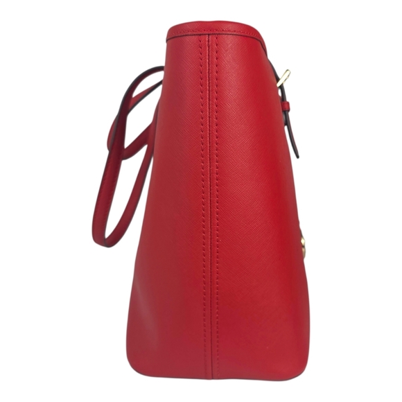 Michael Kors Jet Set Saffiano Leather Red Tote Bag with COA - Picture 3 of 13